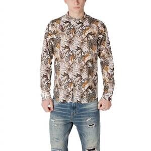 NEW GIANNI LUPO monkey business long sleeve shirt in multicolor